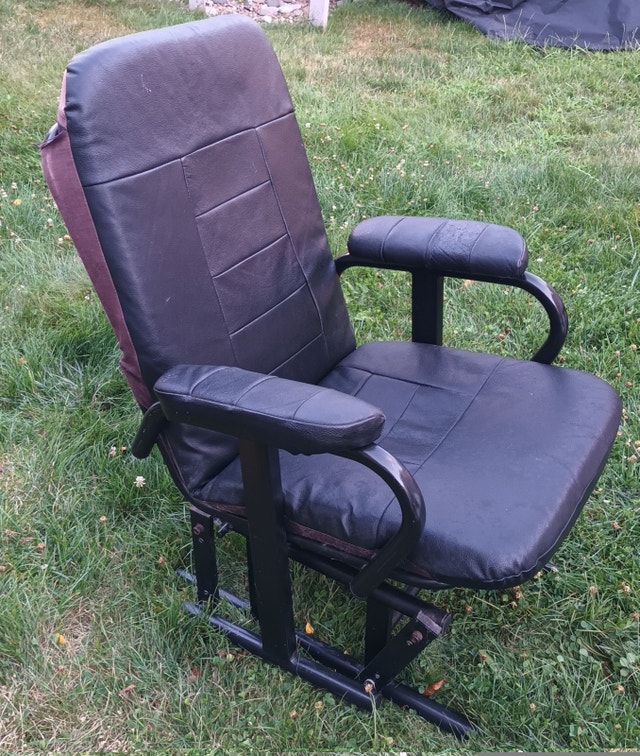 Black Leather Glider Recliner Rocker Chair - photo 3