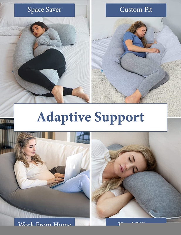 NEW Cooling Grey PharMeDoc Pregnancy Pillow, U-Shape Full Body - photo 2