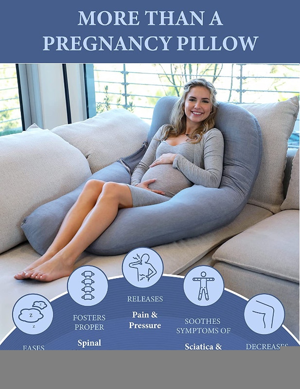 NEW Cooling Grey PharMeDoc Pregnancy Pillow, U-Shape Full Body - photo 3