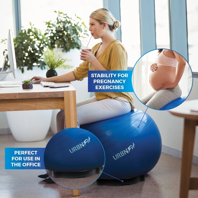 URBNFit Chair Stand & PROMIC Exercise Ball (75cm)