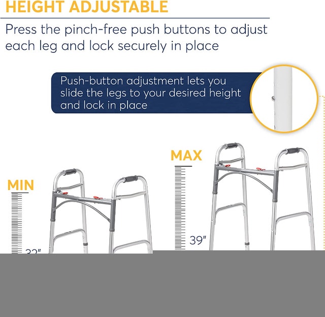 Drive Medical Deluxe Two Button Folding Walker - photo 3