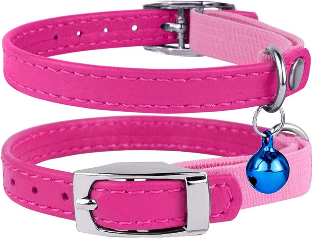 NEW 9.5" CollarDirect Pink Leather Cat/Kitten Safety Collar - photo 2