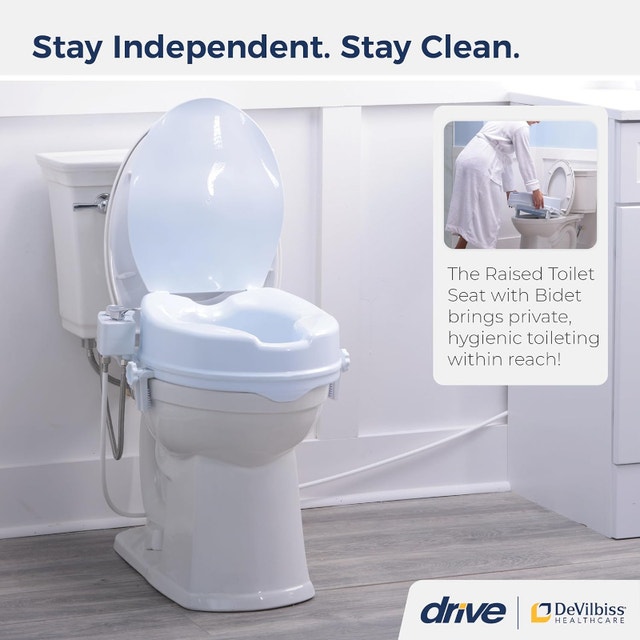 NEW Drive Medical Raised Toilet Seat with Bidet - photo 2