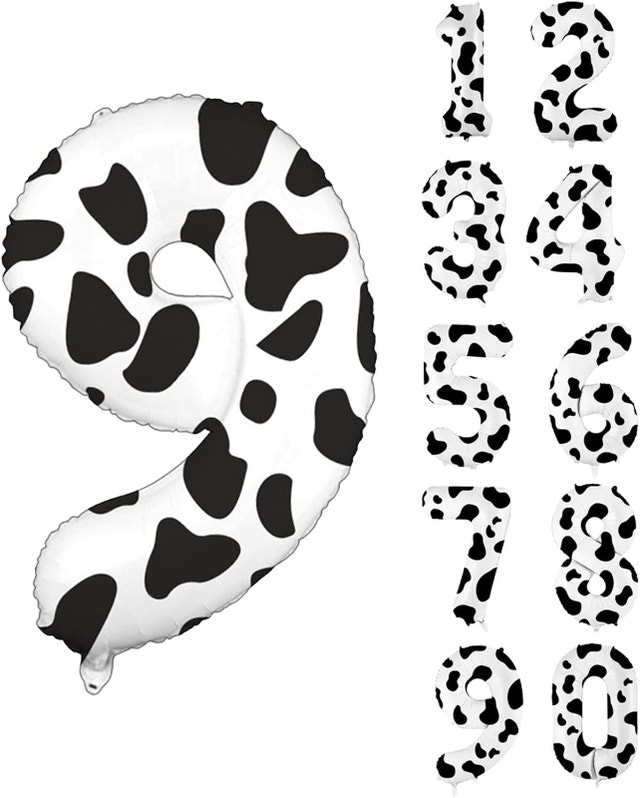 40 Inch Foil Cow Balloons - Number 9 or 6