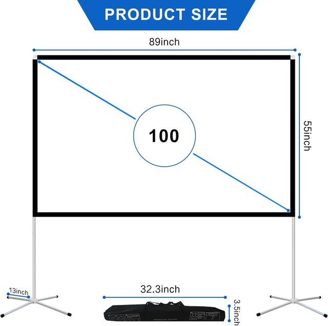 NEW SKERELL Projector 100" Outdoor Indoor Portable Screen - photo 2