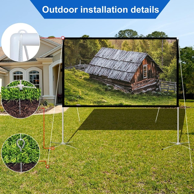 NEW SKERELL Projector 100" Outdoor Indoor Portable Screen - photo 3