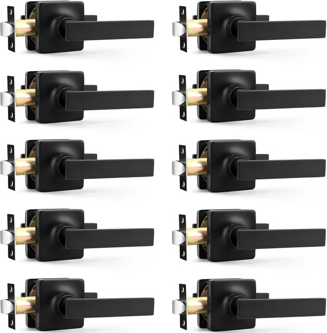 NEW GOBEKOR Matte Black Passage Levers Indoor Door Handles