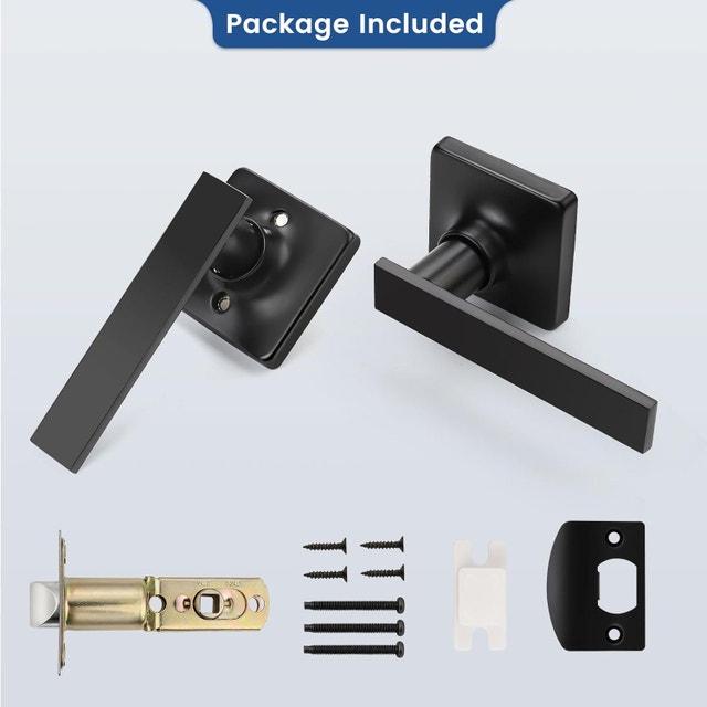 NEW GOBEKOR Matte Black Passage Levers Indoor Door Handles - photo 3