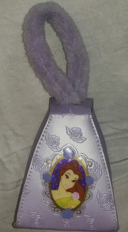Belle Disney Princess Purple Purse with Fur Handle