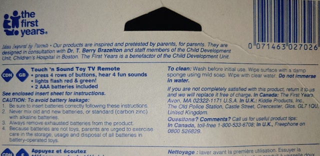 The First Years Touch 'n Sound Toy TV Remote 12+m - photo 2
