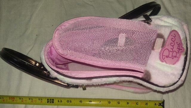 2 Pink Fur Pucci Pups Toy Pet Carrier Purses - photo 2