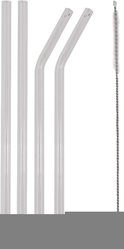 Luciano Sip 4 Reusable Glass Straws w/ Brush - photo 2