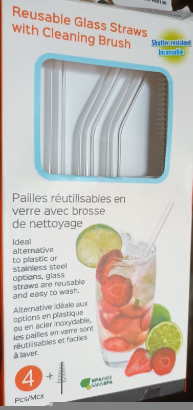 Luciano Sip 4 Reusable Glass Straws w/ Brush - photo 3