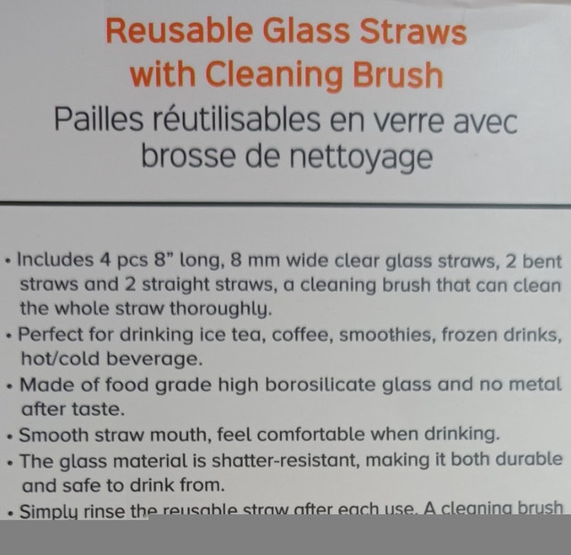 Luciano Sip 4 Reusable Glass Straws w/ Brush - photo 4