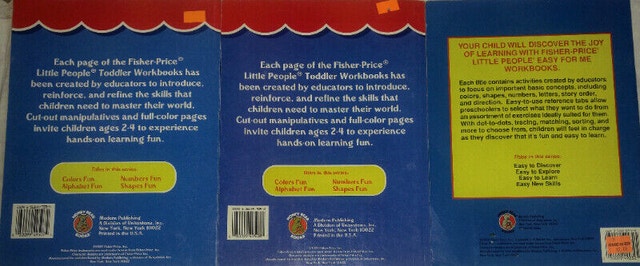 Qty 3 x Fisher Price Little People Toddler Workbooks - photo 2