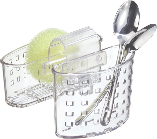 NEW iDesign Plastic Kitchen Sink Saddle Protector Caddy