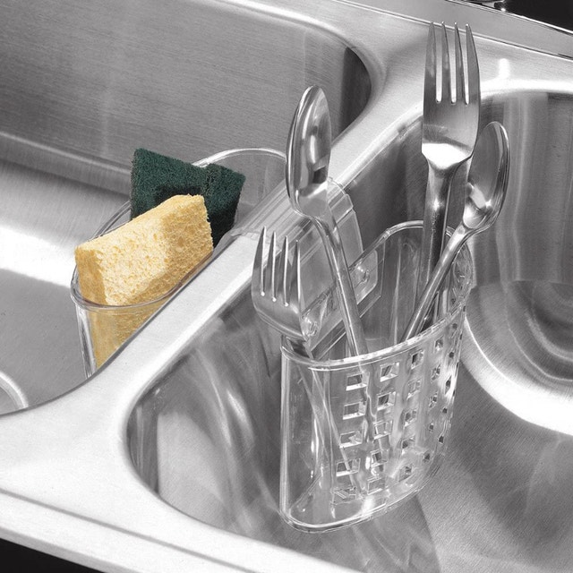 NEW iDesign Plastic Kitchen Sink Saddle Protector Caddy - photo 3