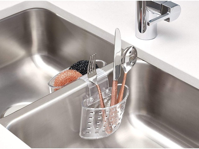 NEW iDesign Plastic Kitchen Sink Saddle Protector Caddy - photo 4