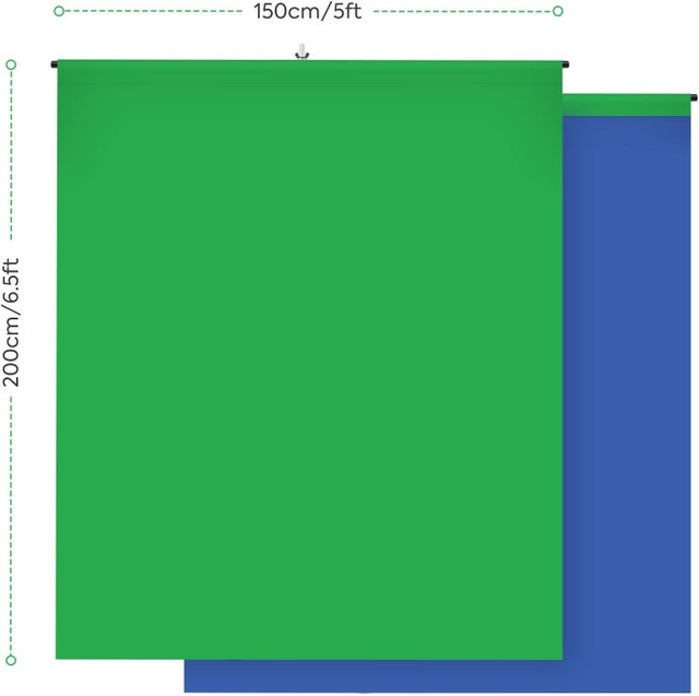 NEW Foccalli 2-in-1 Green & Blue Backdrop Screen w Stand 6.5x5 - photo 3