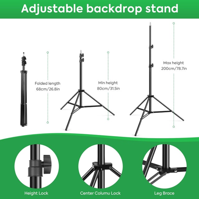 NEW Foccalli 2-in-1 Green & Blue Backdrop Screen w Stand 6.5x5 - photo 4