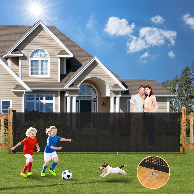NEW 35x158" Black Retractable Baby Gate