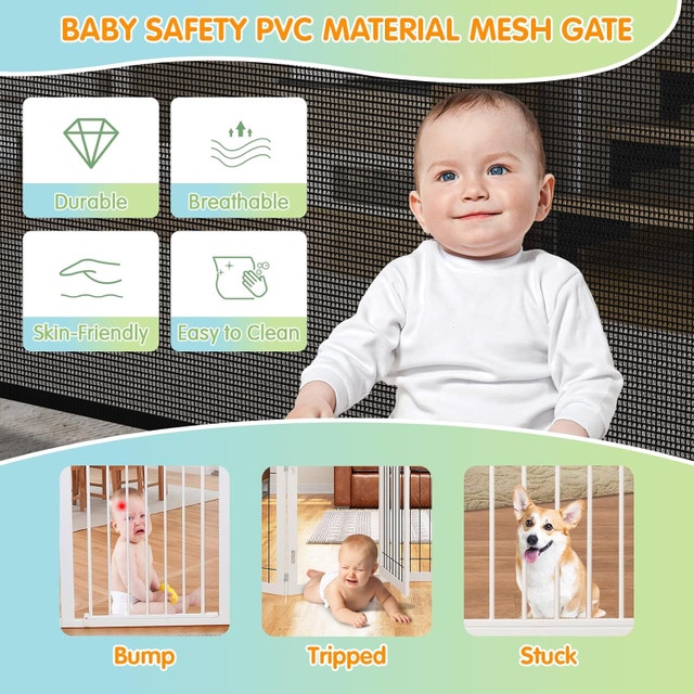 NEW 35x158" Black Retractable Baby Gate - photo 4