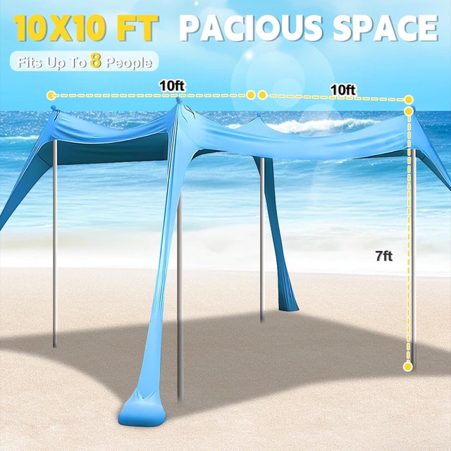 FormiPow Beach Tent Sun Shelter 10x10 UPF 50+ - photo 2