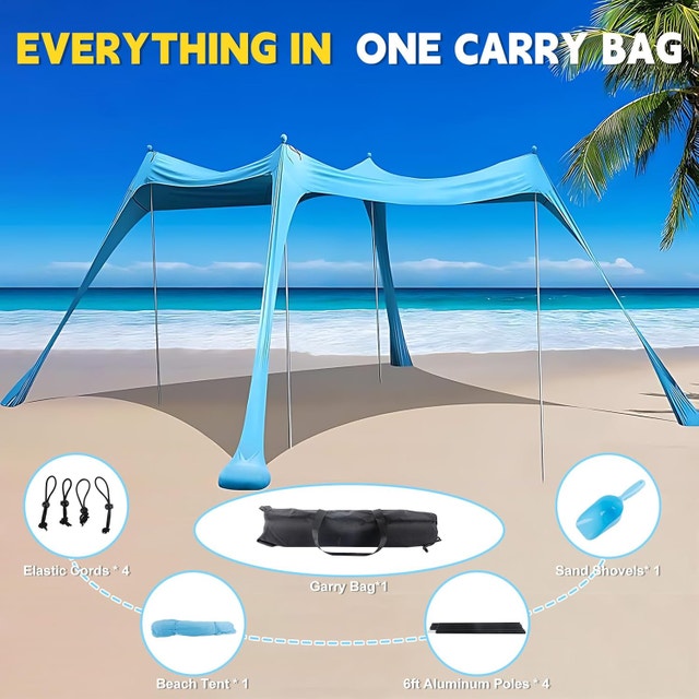 FormiPow Beach Tent Sun Shelter 10x10 UPF 50+ - photo 3