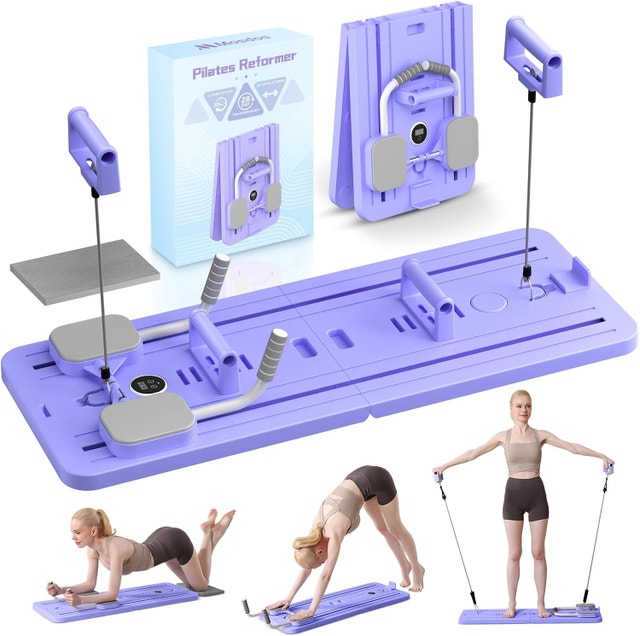 NEW Portable Pilates Reformer Machine w/ Auto-Rebound Board