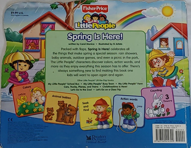 Fisher Price Little People Spring is Here 40 Flaps BOARD Book - photo 2
