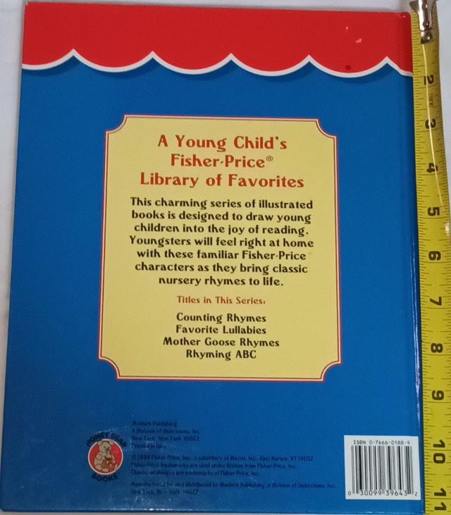 Fisher-Price Mother Goose Rhymes Large HARD Cover Book - photo 2