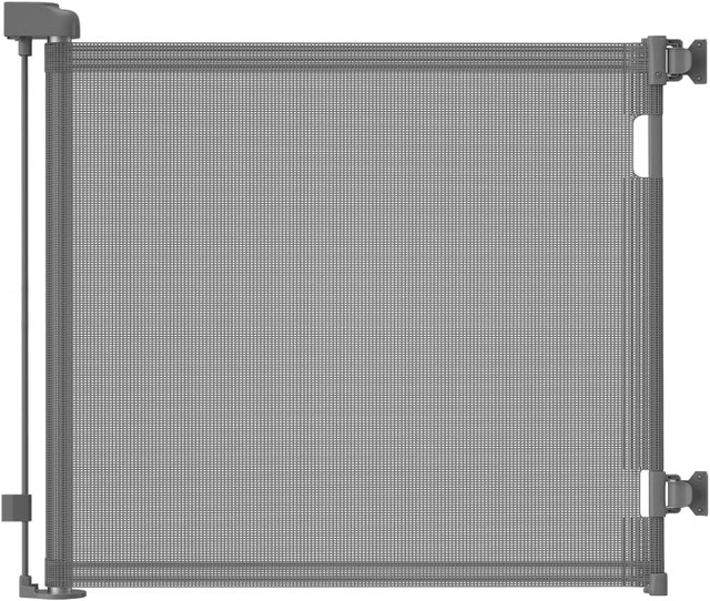 NEW Dearlomum Grey Retractable Baby/Pet Gate 33x55"
