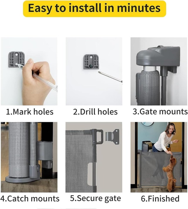 NEW Dearlomum Grey Retractable Baby/Pet Gate 33x55" - photo 5