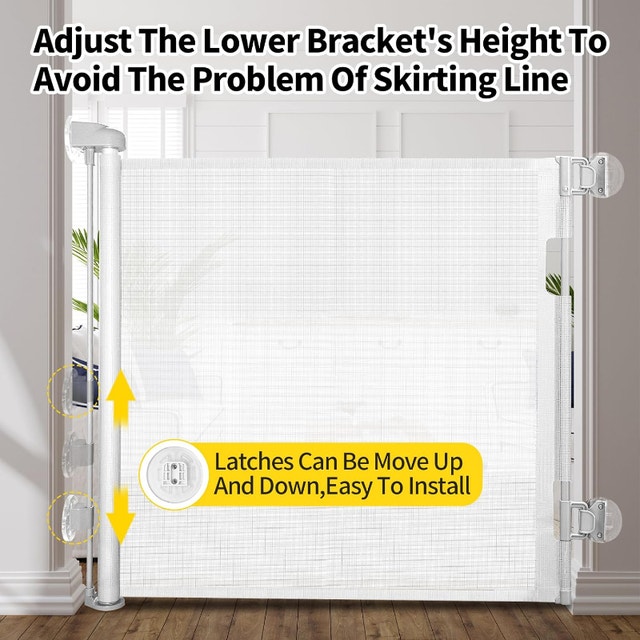 NEW DEAR LOV Retractable Baby/Pet Gate - White