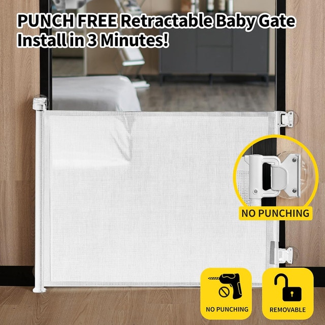 NEW DEAR LOV Retractable Baby/Pet Gate - White - photo 2