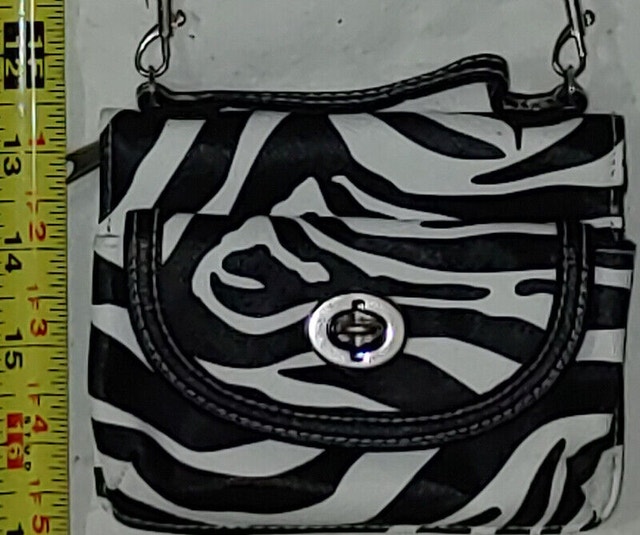 NEW B&W Zebra Print Purse with Wallet by Claire's