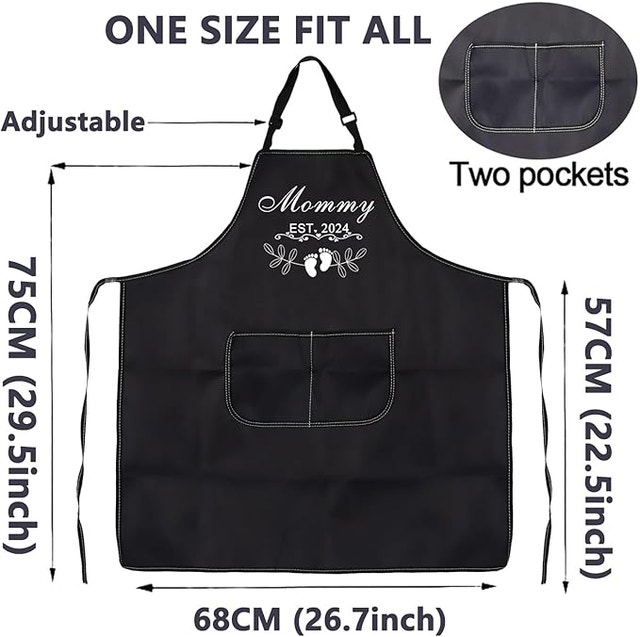 NEW Mommy and Daddy Est 2024 Aprons New Parents Gifts - photo 2