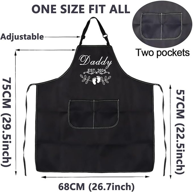 NEW Mommy and Daddy Est 2024 Aprons New Parents Gifts - photo 3