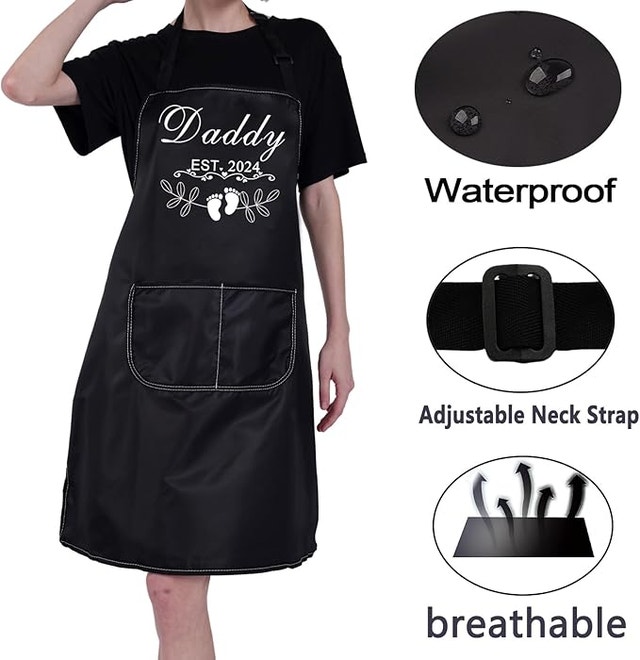 NEW Mommy and Daddy Est 2024 Aprons New Parents Gifts - photo 4