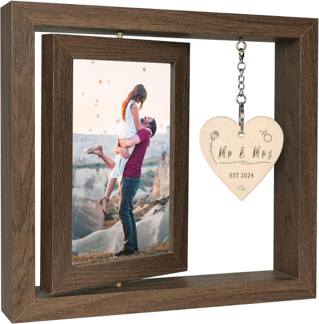 Mr and Mrs EST 2024 Rotating Picture Frame