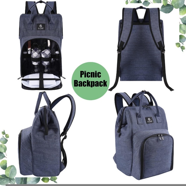 ALLCAMP Picnic Backpack for 2 Person w/ Blanket & Plates - photo 4