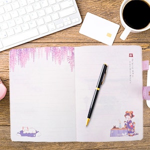Kawaii Journal Notebook - Adounotes Cute Sakura Diary - photo 2