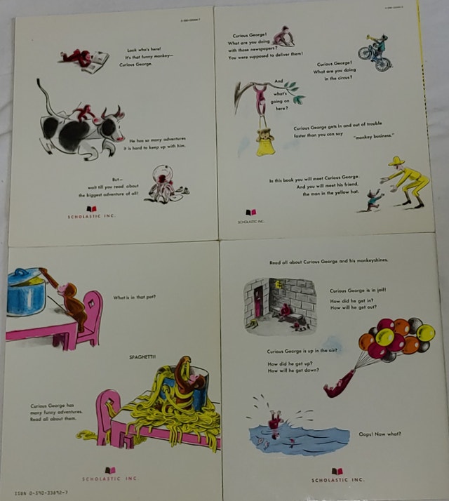 4 Curious George Books - Gets Medal, Ride Bike, Takes a Job - photo 2