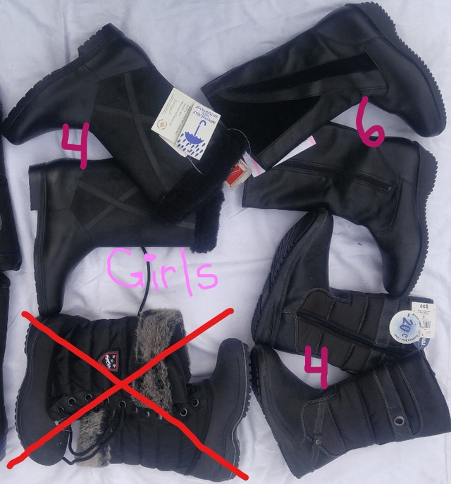 Girl's Size 4 / Women's Size 6 Black Winter Boots - NEW