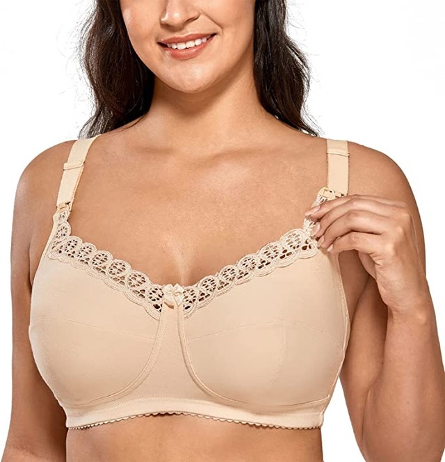 NEW UK 38I Gratlin Women's Cotton Wirefree Maternity Nursing Bra