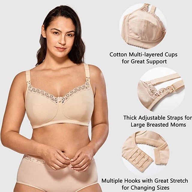 NEW UK 38I Gratlin Women's Cotton Wirefree Maternity Nursing Bra - photo 3
