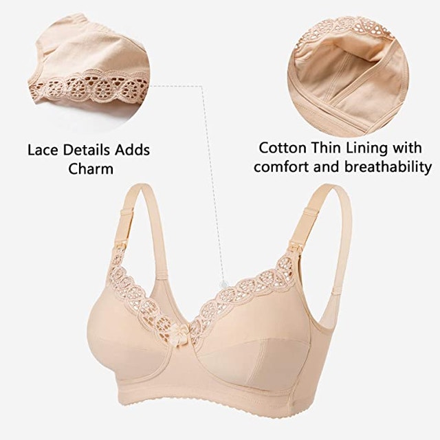 NEW UK 38I Gratlin Women's Cotton Wirefree Maternity Nursing Bra - photo 4