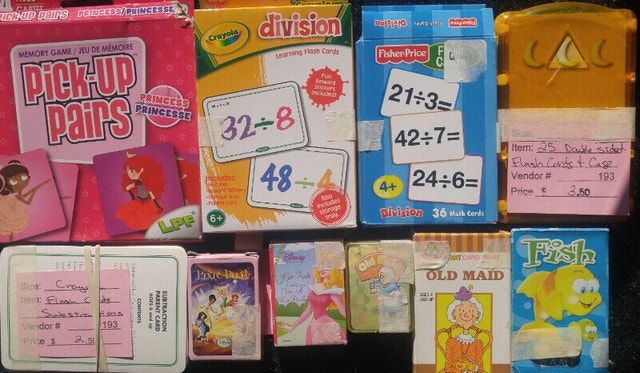 Match Cards, Flash Cards, Old Maid, Go Fish