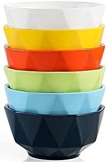 SWEEJAR Porcelain Bowls Geometric Design 6 Pack - photo 2