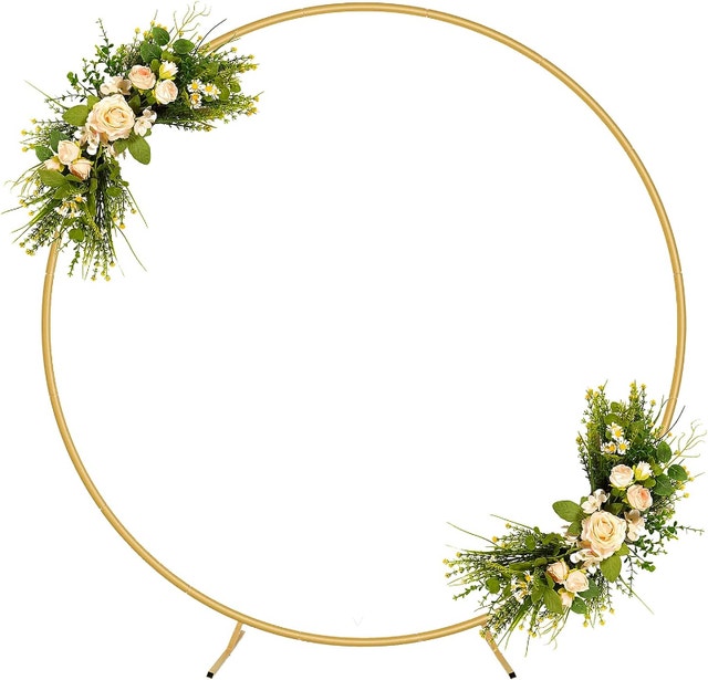 NEW 7' Gold Metal Round Balloon Party Arch
